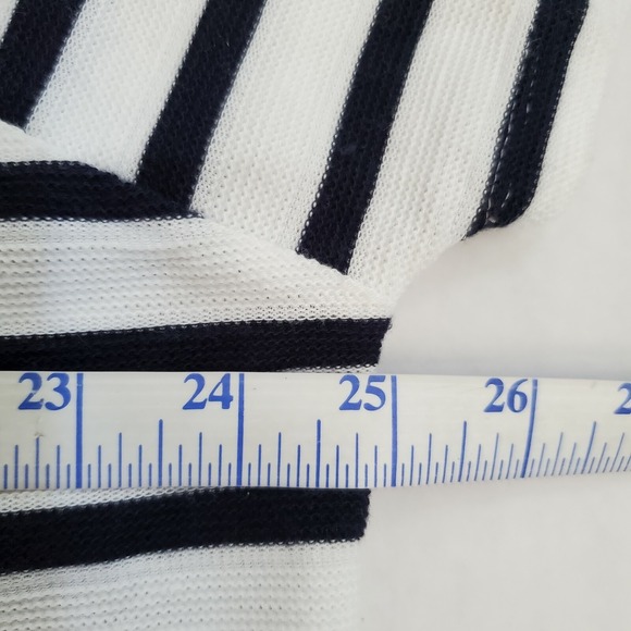 Simply Styled Top by Sears Womens Stripe Knit Classic White & Navy Blue Size XL - Picture 4 of 11